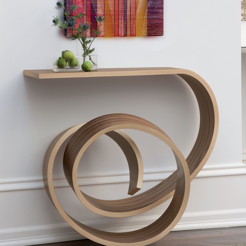 الخشب في تصميم كونسول عصري وفريد