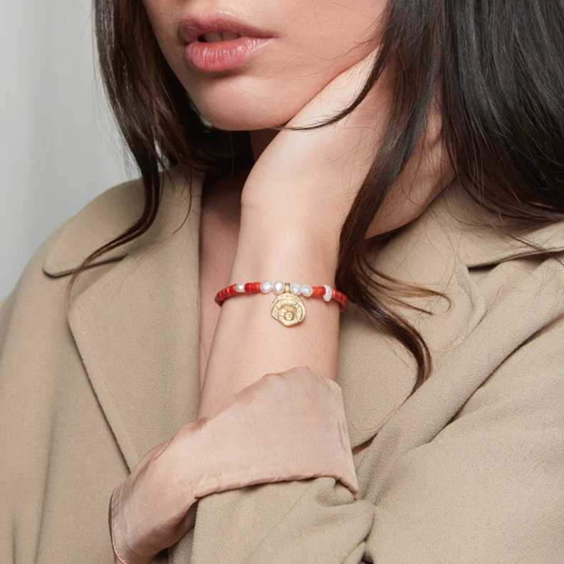 سوار MAYA CORAL & PEARL من Deux Lions