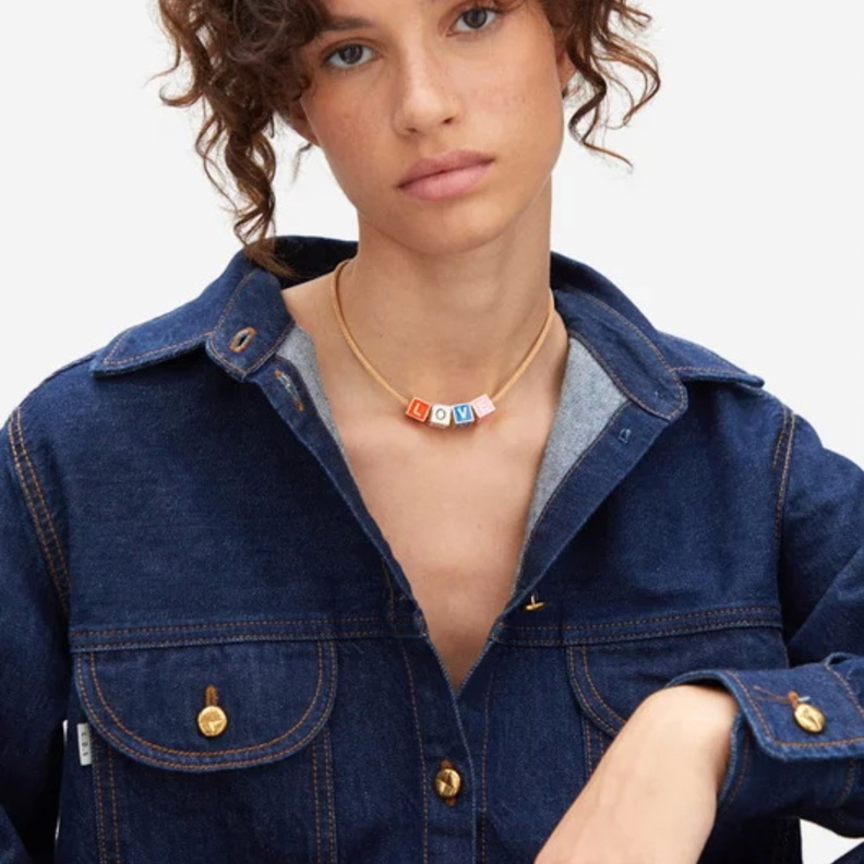 قلادة Love enamel من LAUREN RUBINSKI