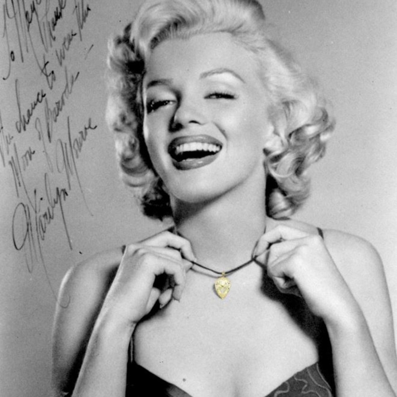مارلين مونرو تتزيّن بماسة برودا الصفراء