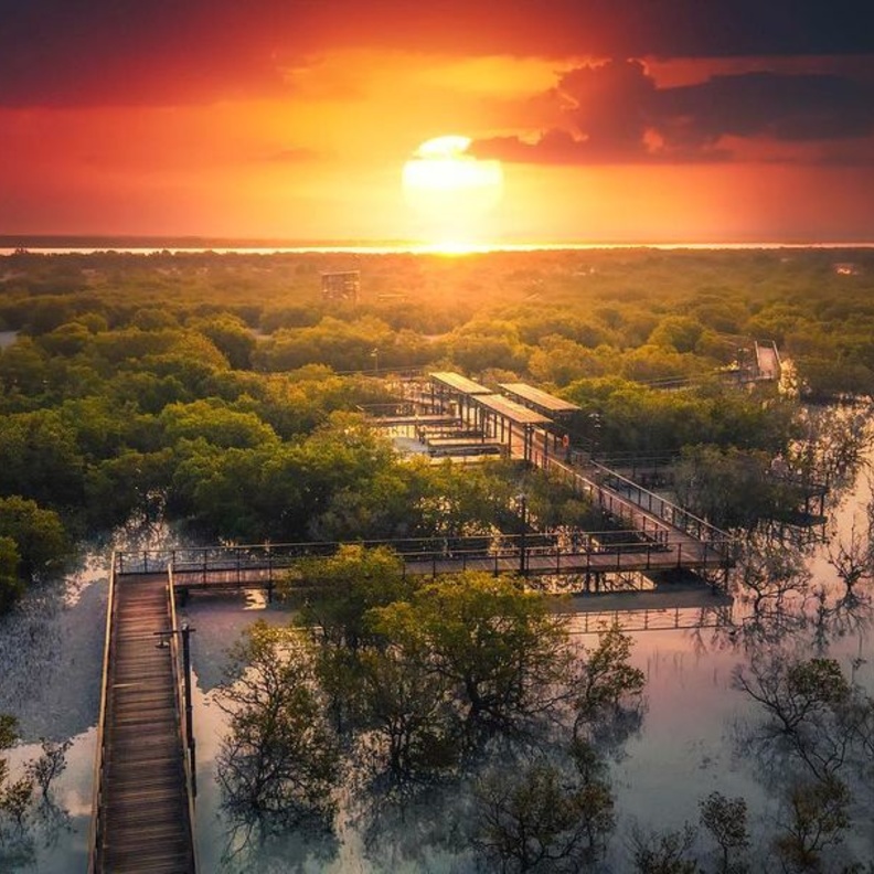 منتزه قرم الجبيل وغروب الشمس الخلاب - المصدر IG-elkendi.