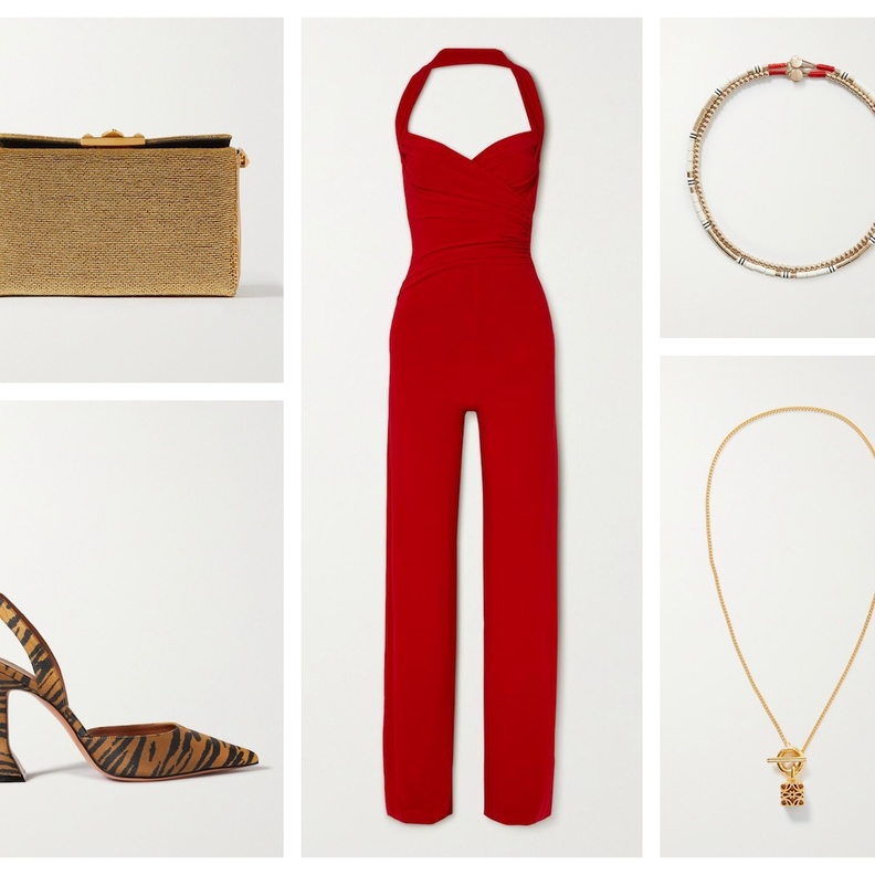 الجمبسوت الأحمر بأسلوب شبابي ولمسات بوهيمية راقية