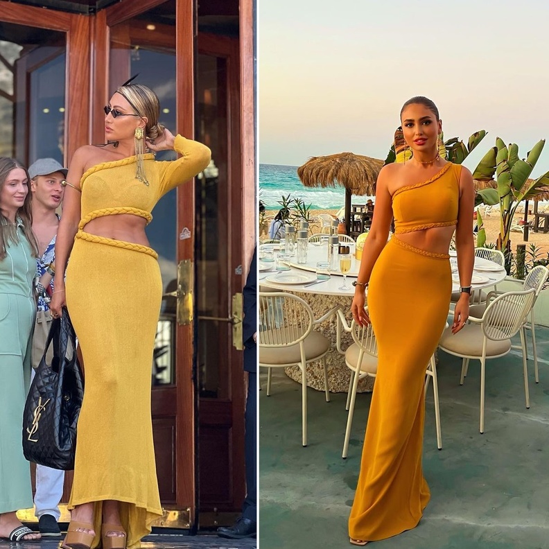 مايا دياب ونيكول سعفان ترتديان نفس الفستان بإجازتهما الصيفية.. والأولى تثير الجدل بهذا الإكسسوار