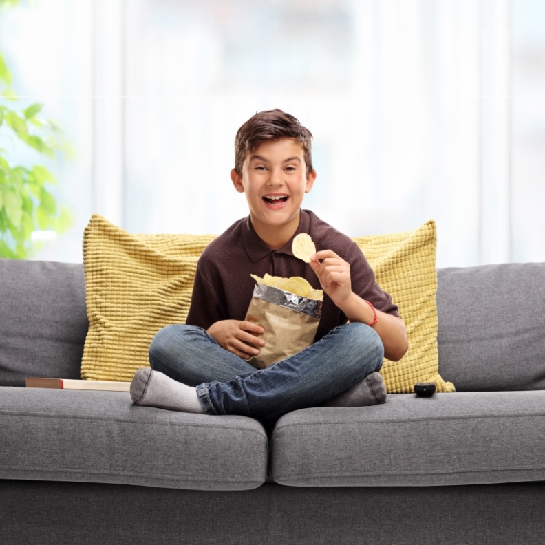 إذا كان لديكِ أطفال صغار، اختاري الأريكة المصنوعة من الأقمشة التي يسهل تنظيفها