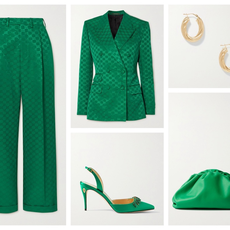 رقي البدلة الفاخرة باللون الأخضر   