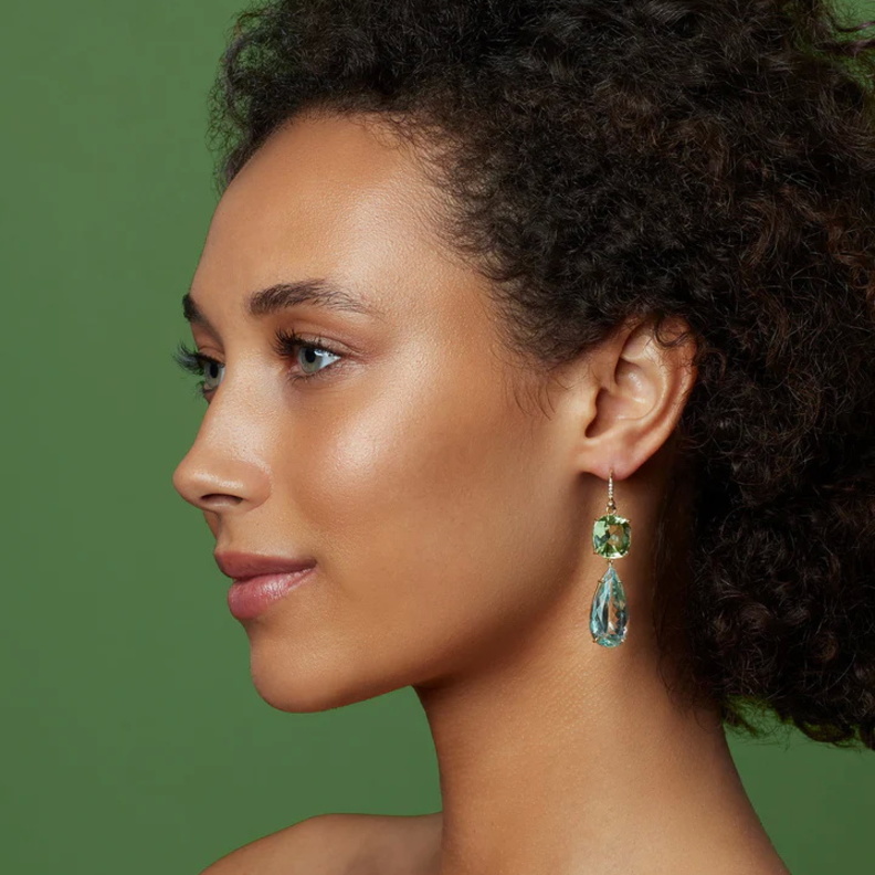 أقراط GEMMY GEM SHAPE DOUBLE DROP من Irene Neuwirth