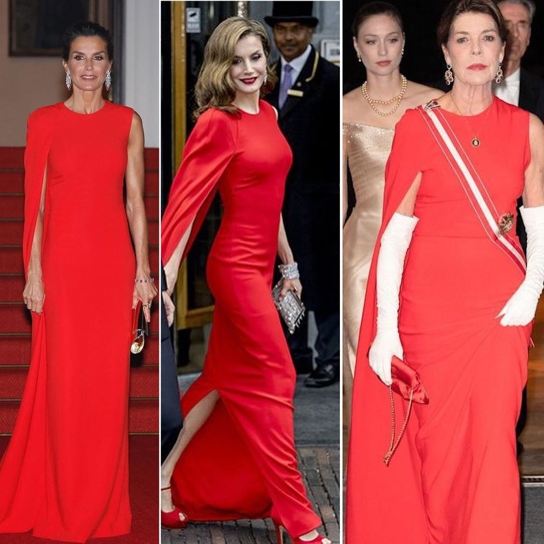 الفستان الأحمر مع الكاب... إكتشفي أسرار الإطلالة الأحب لدى الملكات والأميرات