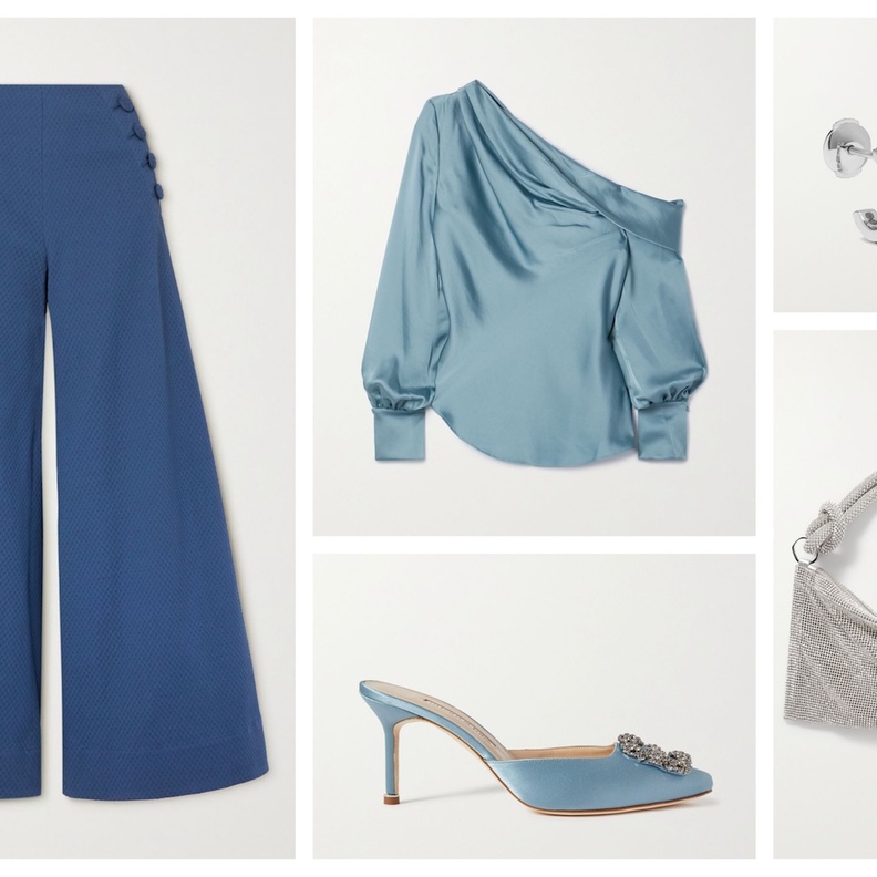 درجات الأزرق الجذاب بإطلالة راقية مع لمسات برّاقة