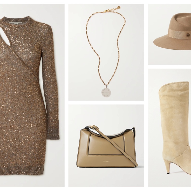 إطلالة شبابية بألوان هادئة مع الترتر الذهبي