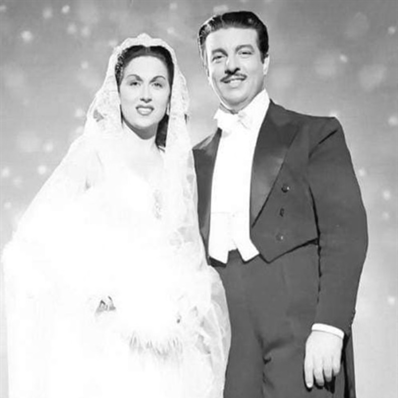 من زفاف ليلى مراد وأنور وجدي