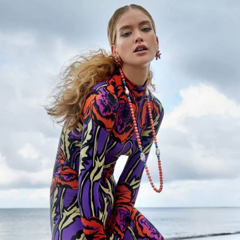 قلادة Coral, Turquoise Baroque Pearls من Bounkit