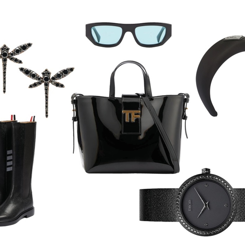 إلهام خريفي متدفق لتنسيق إكسسوارات سوداء بالكامل في النهار والمساء