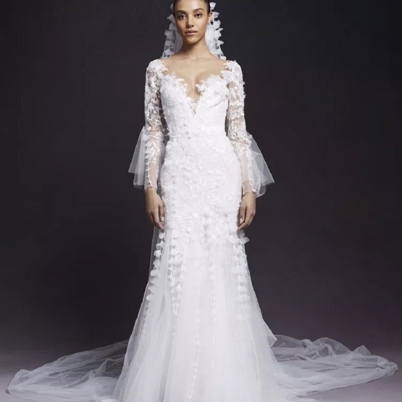 فساتين زفاف بأكمام طويلة@marchesa