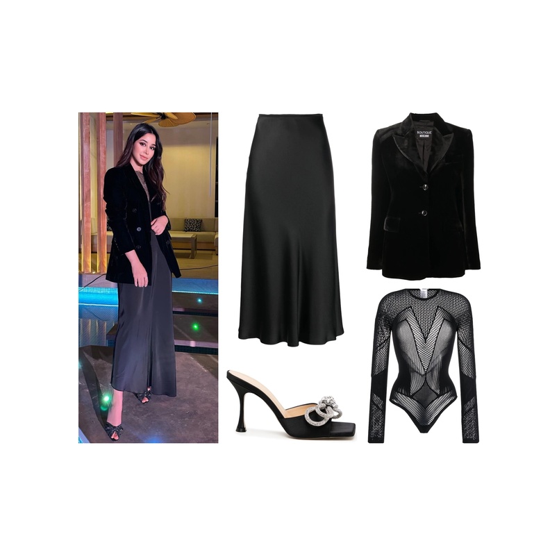 اختارت أسيل عمران ستايلاً شبابياً وعصرياً باللون الأسود 