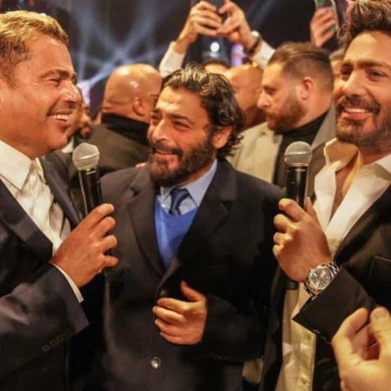 عمرو دياب وتامر حسني وحميد الشاعري