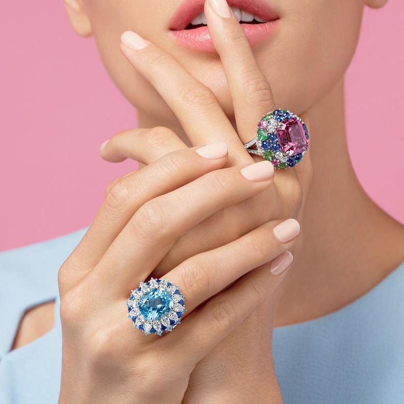 أجمل مجوهرات الأكوامارين حجر مارس الأنيق