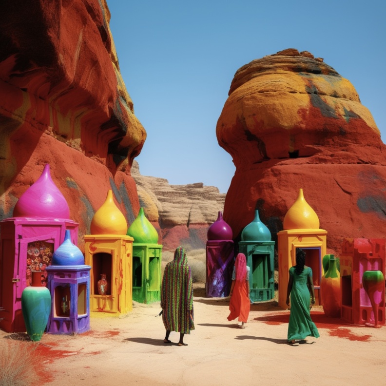 "نبني المستقبل" معرض فني مستوحى من الذكاء الاصطناعي للفنانة نوره العنقري في العلا بالمملكة العربية السعودية