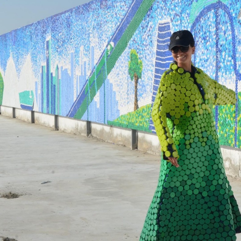 "خلود الفضلي" لـ "هي": دخلت موسوعة غينيس للمرة الثانية بأكبر جدارية ترمز للسعودية الخضراء