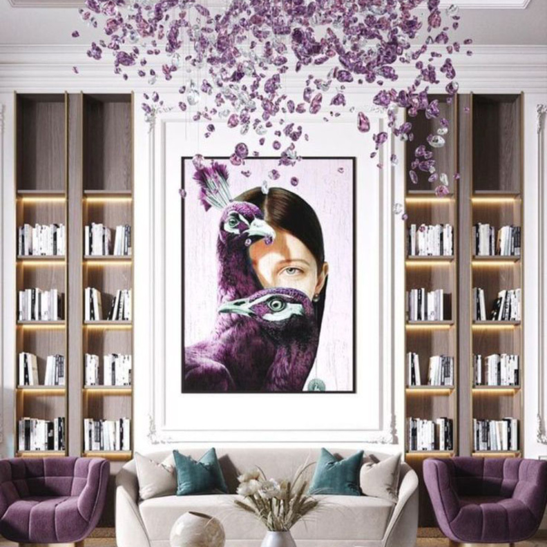 المكاتب الجدارية تنسجم مع تصميم الكنب الكلاسيكي الأنيق