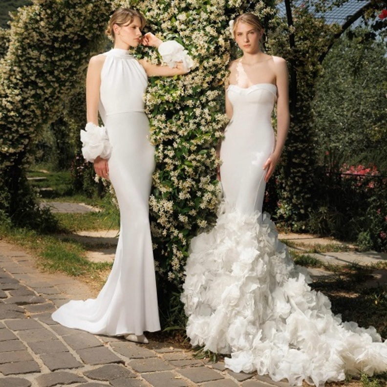 فساتين زفاف مع ذيل قصير@gemymaalouf