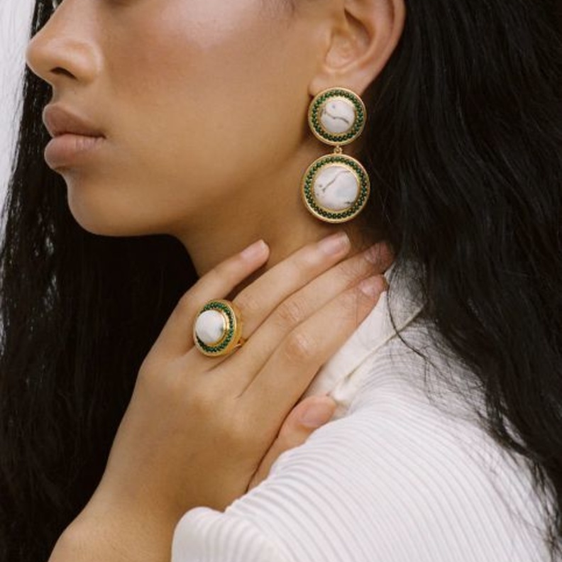 طقم مرصغ بالملاكيت من فالير Valére 