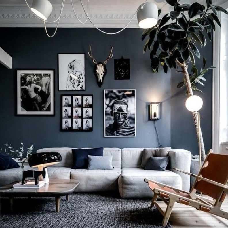 الأزرق لديكورات خريفية دافئة