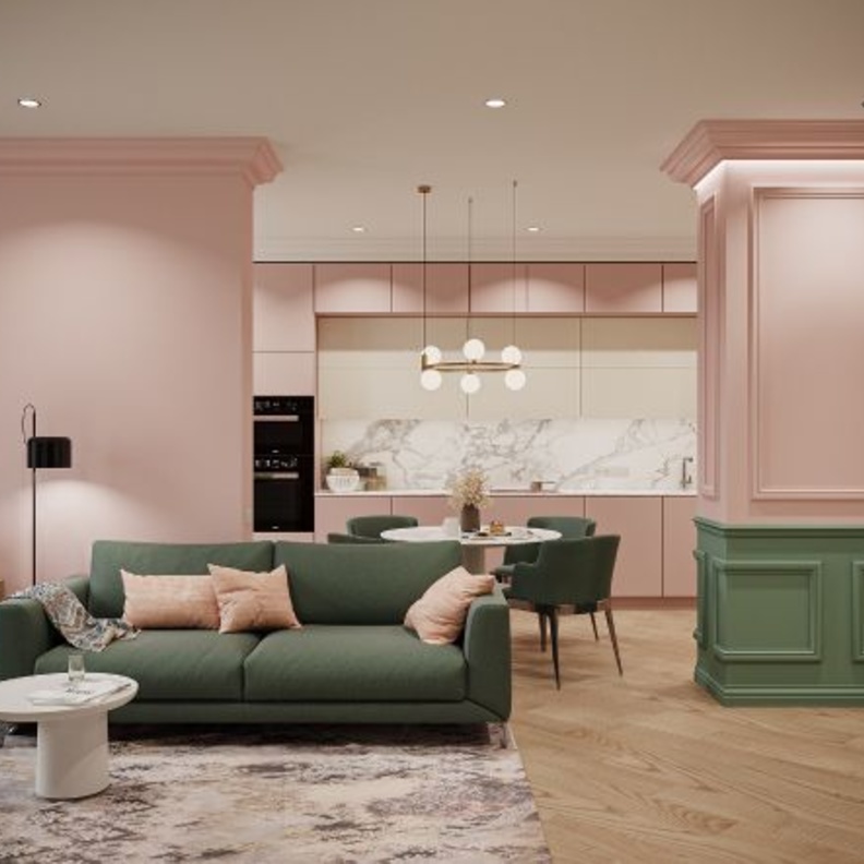 دهانات حوائط ثنائية اللون تضفي لمسة عصرية على الديكور