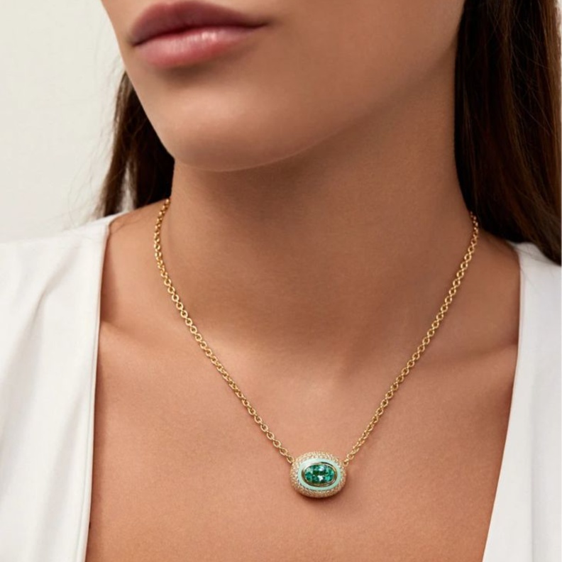 عقد مرصع بتورمالين بارايبا من ميليسا كاي Melissa Kaye 