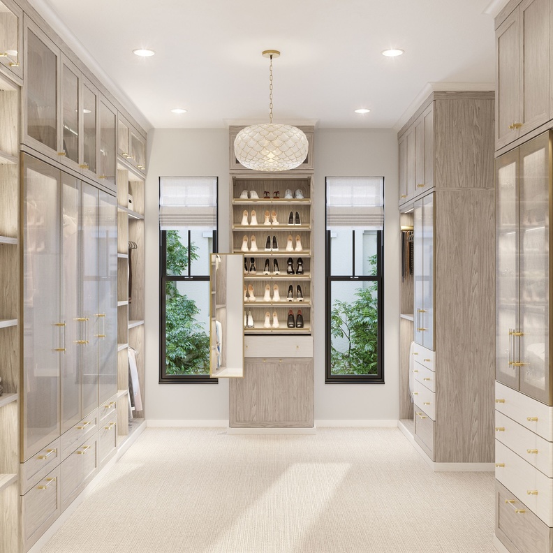 غرفة ملابس أنيقة وفخمة