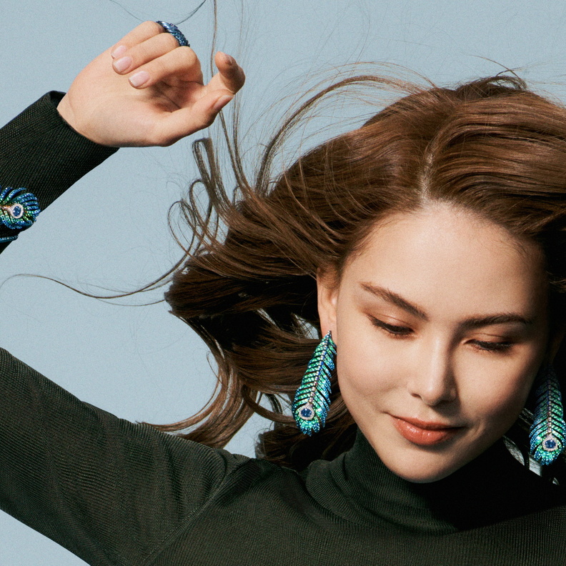 BOUCHERON- Plume de Paon titanium earrings & bracelet