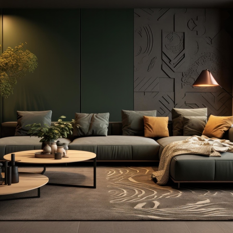 أحواض النباتات في ديكورات غرف المعيشة تعزز نمط فنغ شوي