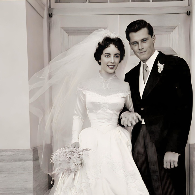 زفاف إليزابيث تايلور وكونراد هيلتون جونيور 1950