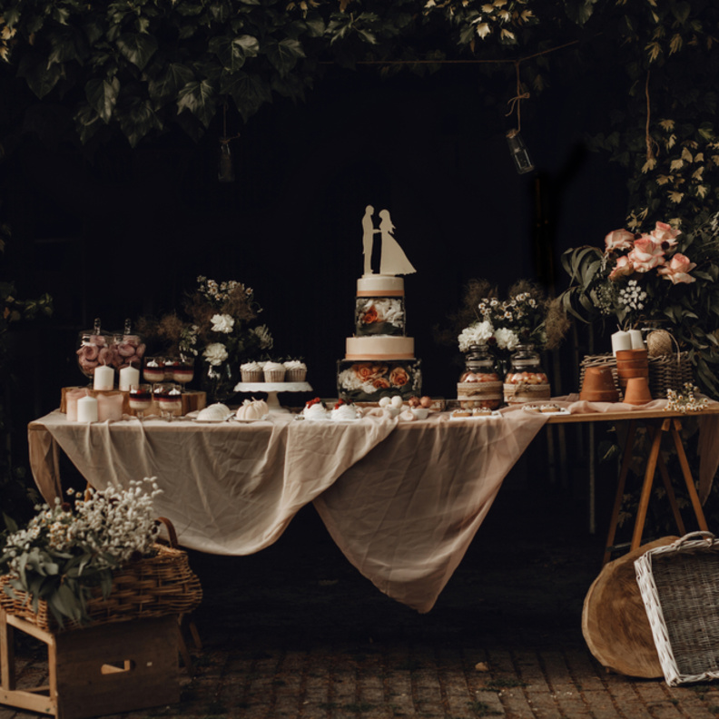 بوفيه الزفاف في الشتاء