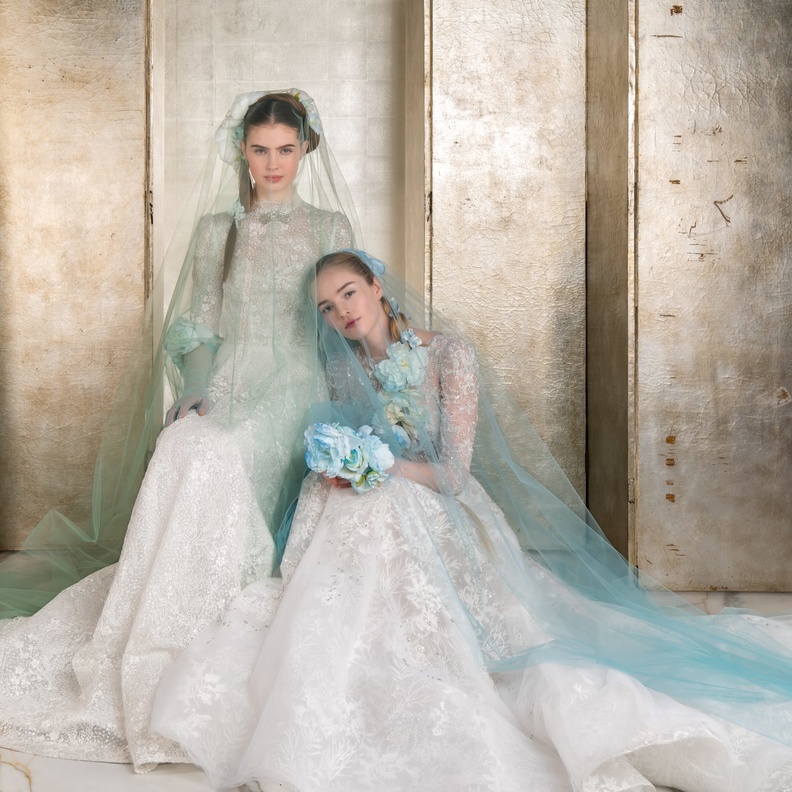 فساتين زفاف باللون الازرق@reemacra