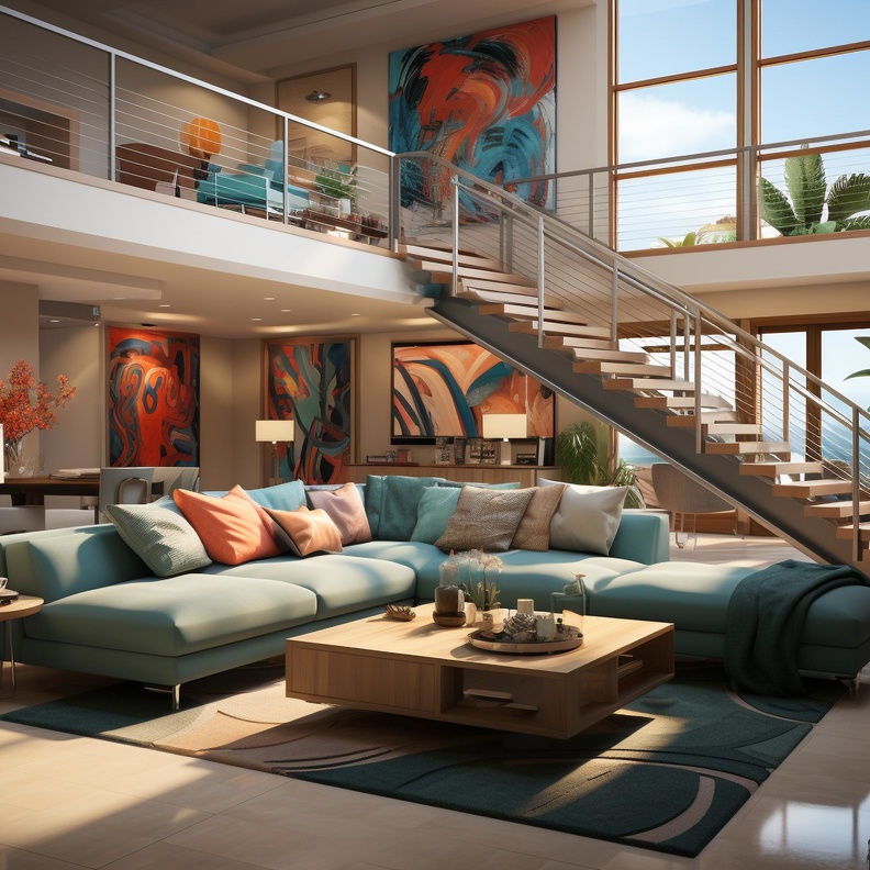 اللوحات الفنية في تزيين جدران الشقق الدوبلكس