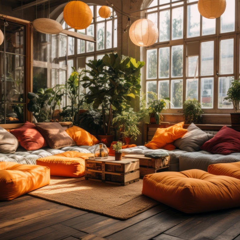 أفكار رائعة للجلسات الأرضية في ديكورات منزل عصري ومريح