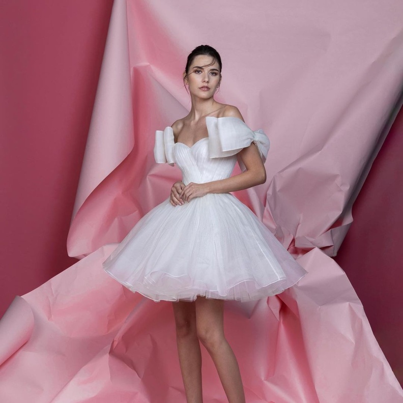 فستان زفاف لفيونكا عريضة على الأكمام من رامي العلي