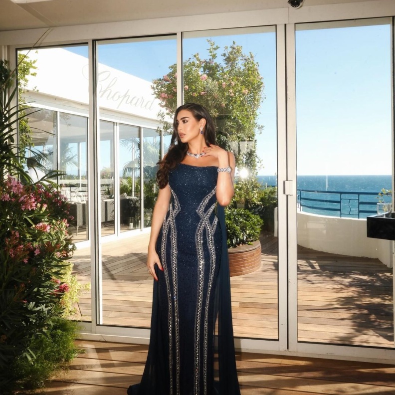الفنانة ياسمين صبري على هامش مهرجان كان 2024