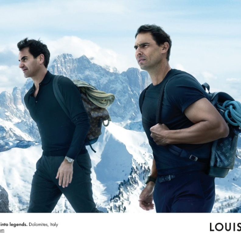 دار لويس فويتون تُحيي حملة القيم الأساسية مع روجر فيدرير ورافاييل نادال