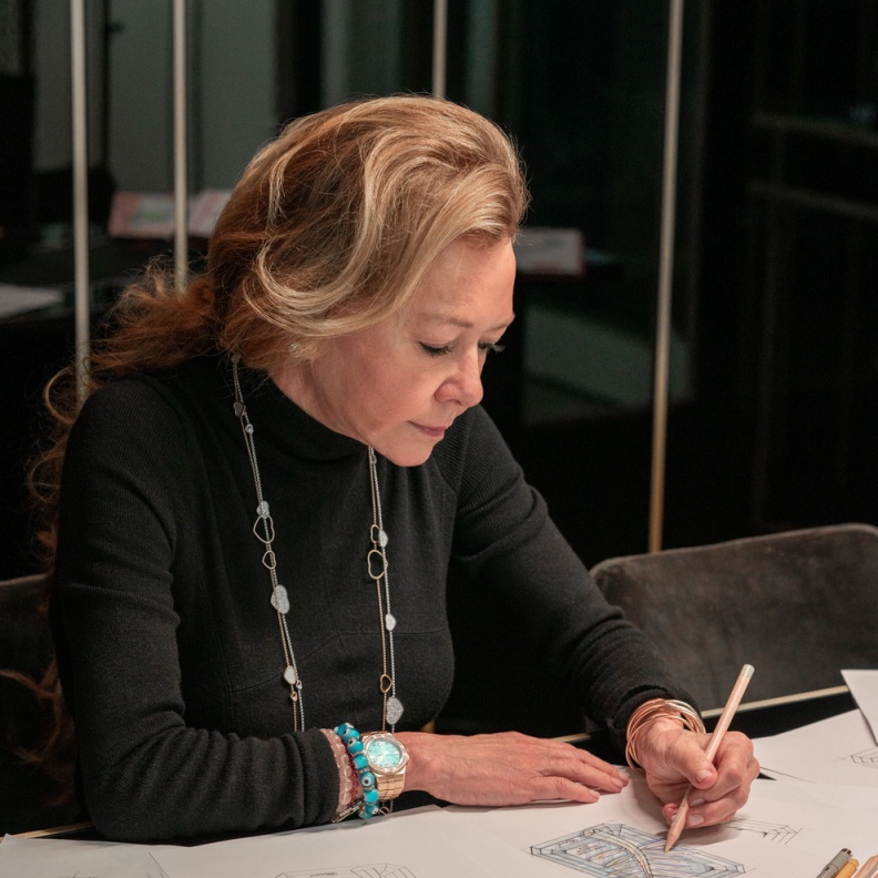 Caroline Scheufele drawing the Palme d'or