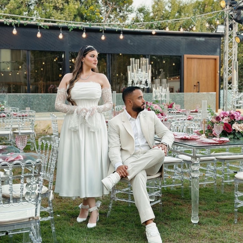 بسمله ابنه محمد فؤاد في حفل خطوبتها