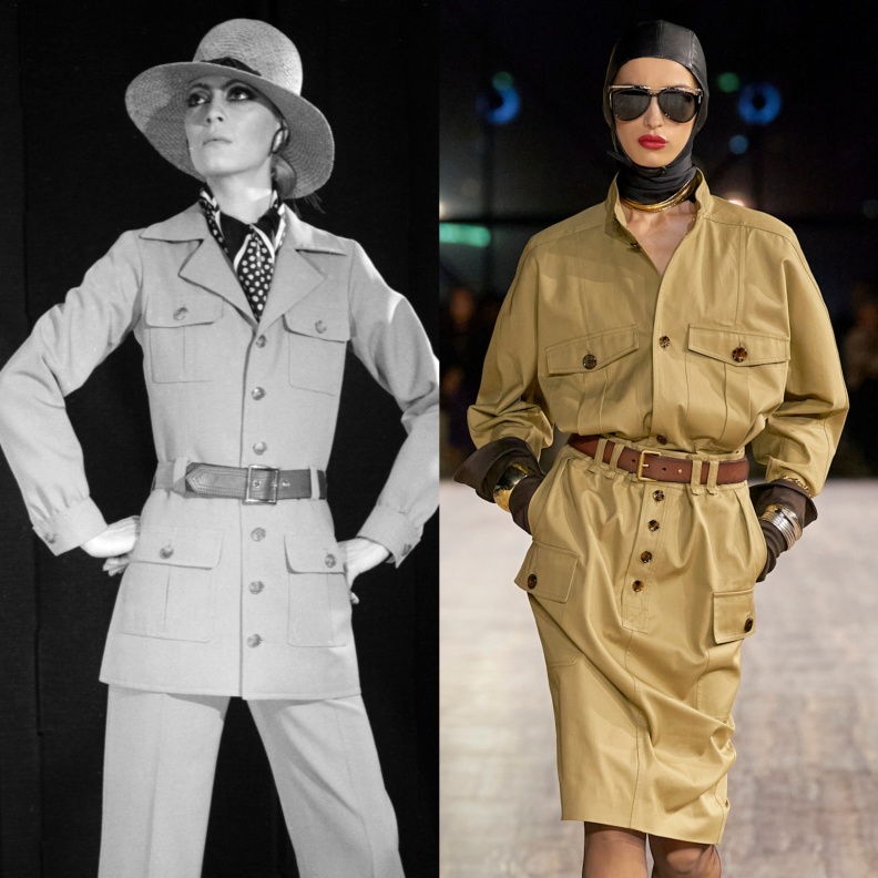 من سترة السفاري التي ابتكرها ايف سان لوران إلى اليوم أزياء السفاري خيار أنيق وعملي لعاشقات الموضة
