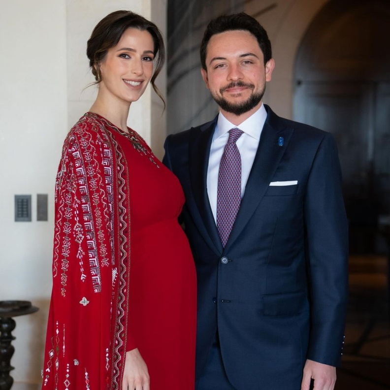 ولي العهد الأمير الحسين وزوجته الأميرة رجوة خلال فترة الحمل