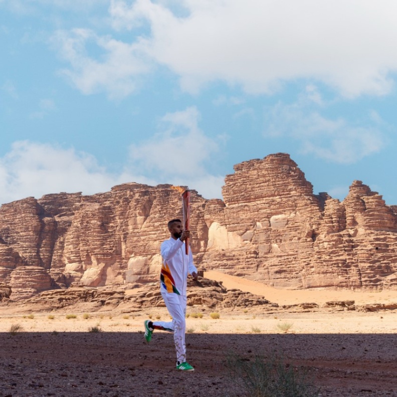 شعلة دورة الألعاب السعودية تحط الرحال في القصيم