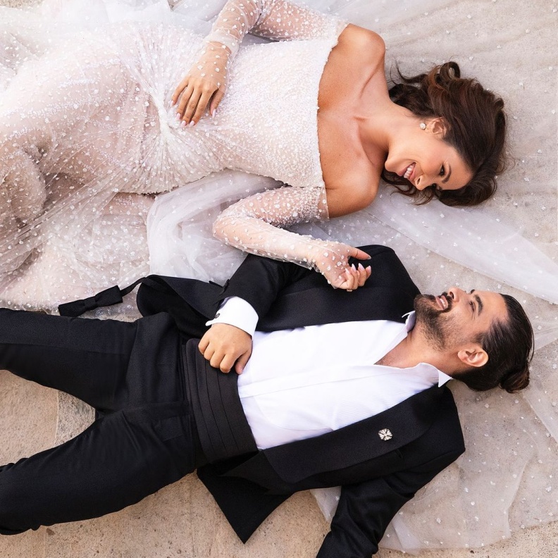 ناصيف زيتون ودانييلا رحمة في حفل زفافهما