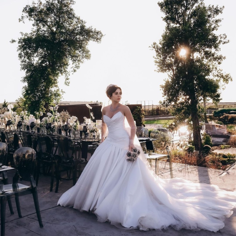 الفستان الأول الذي تألقت به سارة ابي كنعان خلال حفل زفافها