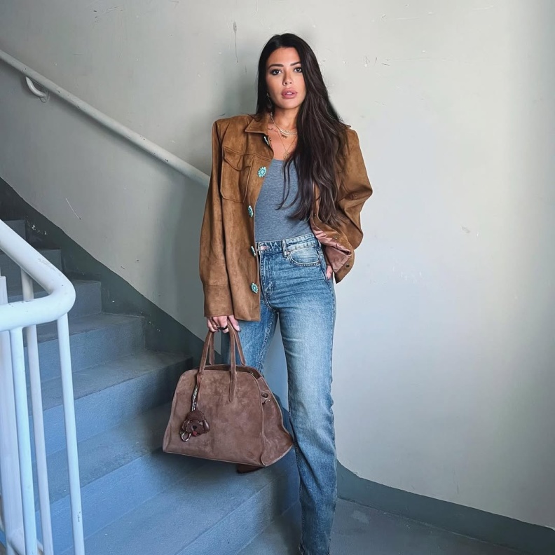 طريقة تنسيق سروال الجينز مع الملابس الشتوية بأسلوب مؤثرات الموضة