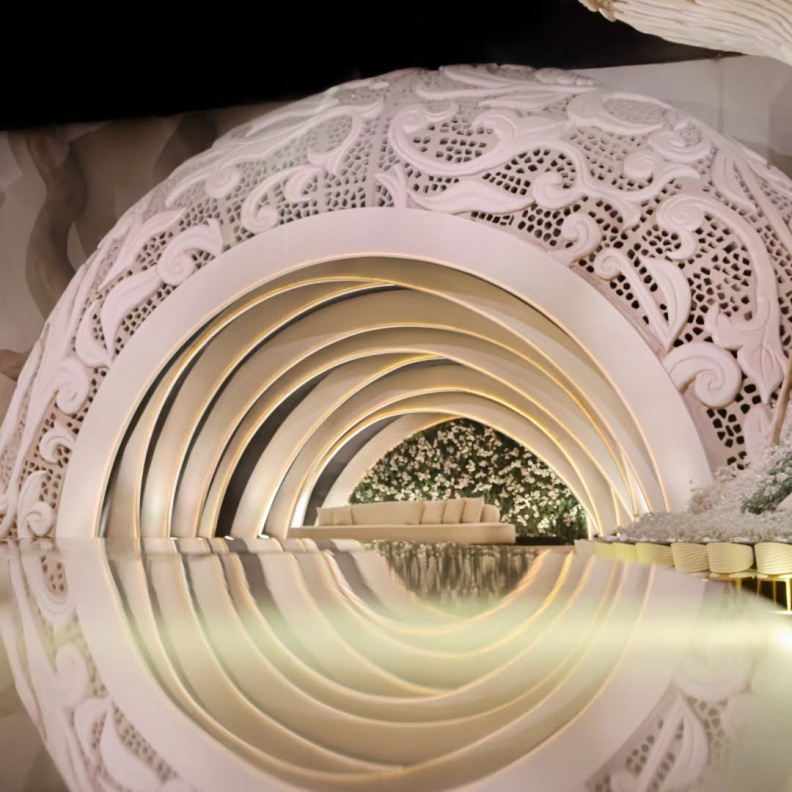 كوشات عروس مزينة بأشكال هندسية ملفتة