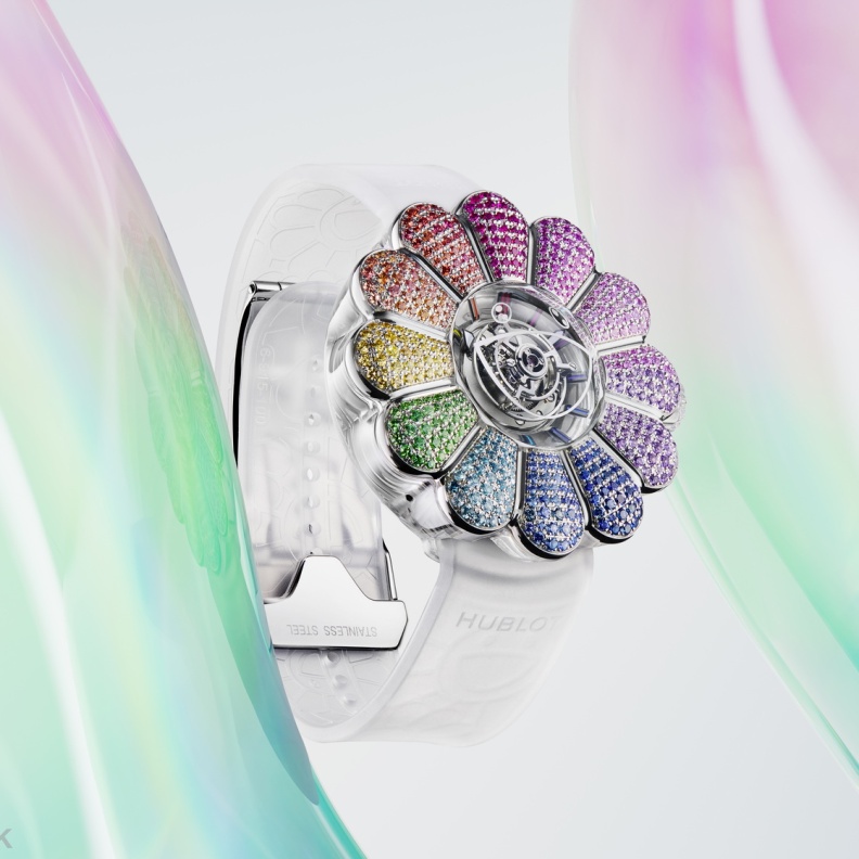 هوبلو تقدّم ساعة MP-15 Takashi Murakami Tourbillon Sapphire Rainbow.