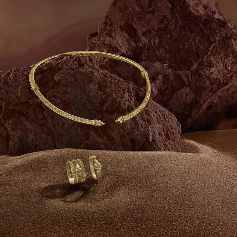 Tribal Calligraphy Choker - Stackable Calligraphy Ring - Roman Chain Ring